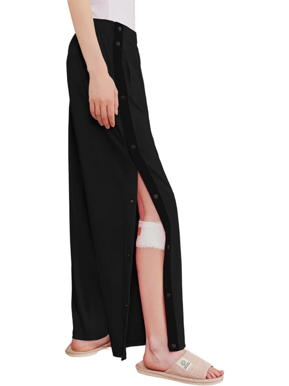 Women's Tear Away Pants with Side Split & Snap Open Bottom - Comfy Sweatpants